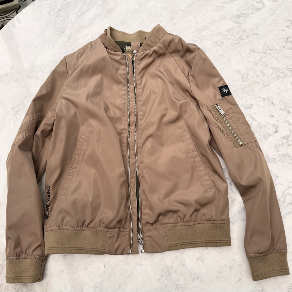 IKKS Bomber Jacket - Lightweight. Women. Beige. Size S
